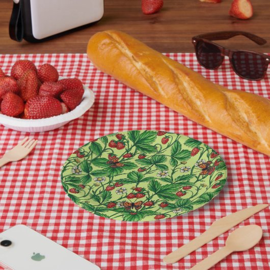 Wilde Erdbeeren auf Honigtaube Pappteller (Picknick)