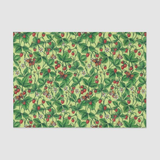 Wilde Erdbeeren auf Honigtaube Seidenpapier (Vorderseite)