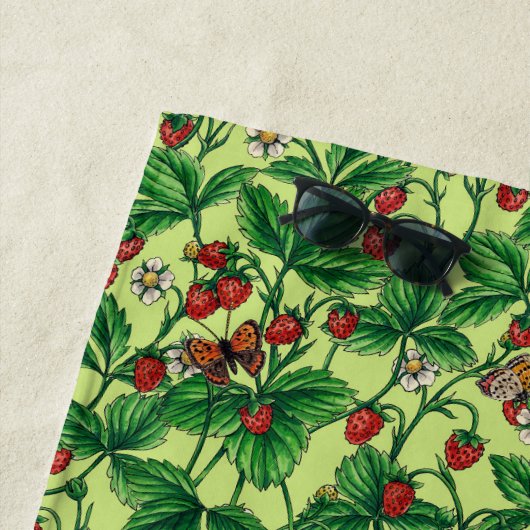 Wilde Erdbeeren auf Honigtaube Strandtuch (Beispiel)