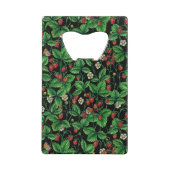 Wilde Erdbeeren auf schwarz Geldbeutel Flaschenöffner (Rückseite)