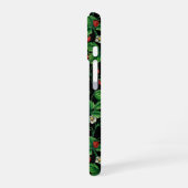 Wilde Erdbeeren auf schwarz iPhone 16 Hülle (Linke Seite)