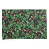 Wilde Erdbeeren auf schwarz Kissenbezug (Vorderseite-Rechts)