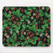 Wilde Erdbeeren auf schwarz Mousepad (Vorne)