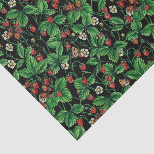 Wilde Erdbeeren auf schwarz Seidenpapier (Ausschnitt)