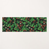 Wilde Erdbeeren auf schwarz Yogamatte (Vorderseite (Horizontal))