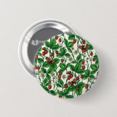 Wilde Erdbeeren auf weißem Grund Button (Vorne & Hinten)