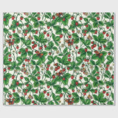 Wilde Erdbeeren auf weißem Grund Geschenkpapier (Flach)