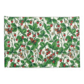 Wilde Erdbeeren auf weißem Grund Kissenbezug (Rückseite-Rechts)