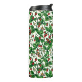 Wilde Erdbeeren auf weißem Grund Thermosbecher (Nach links gedreht)