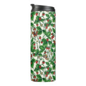 Wilde Erdbeeren auf weißem Grund Thermosbecher (Nach rechts gedreht)