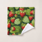 Wilde Erdbeeren Badhandtuch Set (Waschlappen)