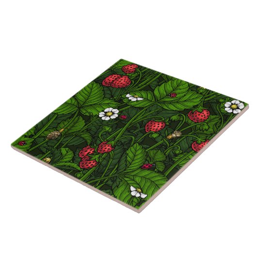 Wilde Erdbeeren Fliese (Seite)