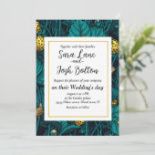 Wilde Erdbeeren, gelb und blau Einladung (Stehend Vorderseite)