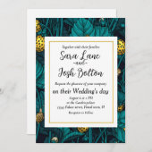 Wilde Erdbeeren, gelb und blau Einladung (Vorne/Hinten)