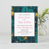 Wilde Erdbeeren, gelb und blau Einladung (Stehend Vorderseite)