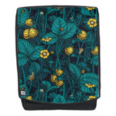 Wilde Erdbeeren, gelb und blau Rucksack (Vorderseite)