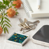 Wilde Erdbeeren, gelb und blau Schlüsselanhänger (Seite)