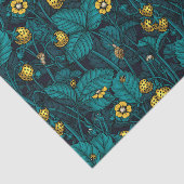 Wilde Erdbeeren, gelb und blau Seidenpapier (Ausschnitt)