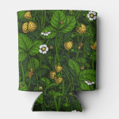 Wilde Erdbeeren, gelb und grün Dosenkühler (Rückseite)