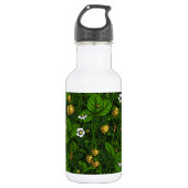 Wilde Erdbeeren, gelb und grün Edelstahlflasche (Vorderseite)