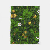 Wilde Erdbeeren, gelb und grün Fleecedecke (Vorderseite)