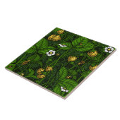 Wilde Erdbeeren, gelb und grün Fliese (Seite)