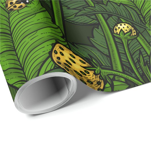 Wilde Erdbeeren, gelb und grün Geschenkpapier (Rolleneckpunkt)