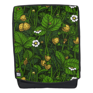 Wilde Erdbeeren, gelb und grün Rucksack
