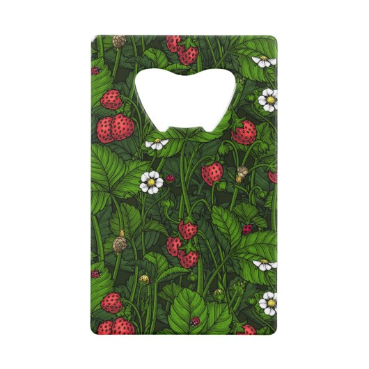 Wilde Erdbeeren Geldbeutel Flaschenöffner (Vorderseite)