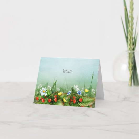 Wilde Erdbeeren in einer Wiese, lieblich danke (Vorderseite)