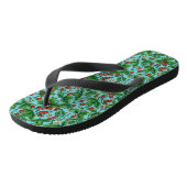 Wilde Erdbeeren in Poolblau Badesandalen (Schrägansicht)
