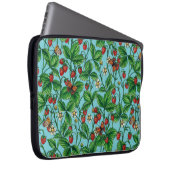 Wilde Erdbeeren in Poolblau Laptopschutzhülle (Vorne Rechts)