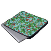 Wilde Erdbeeren in Poolblau Laptopschutzhülle (Vorne Knopf)