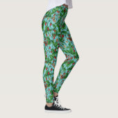 Wilde Erdbeeren in Poolblau Leggings (Rechts)