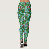 Wilde Erdbeeren in Poolblau Leggings (Rückseite)