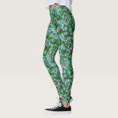 Wilde Erdbeeren in Poolblau Leggings (Links)