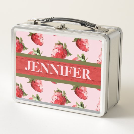 Wilde Erdbeeren Metal Lunchbox (Vorderseite)
