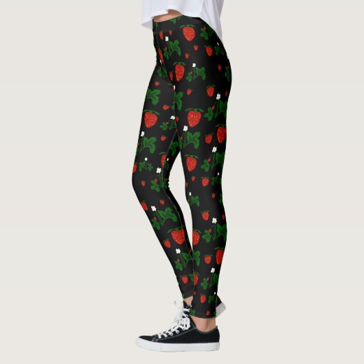 Wilde Erdbeeren Muster Leggings (Links)