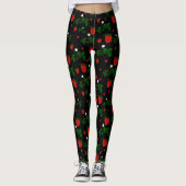 Wilde Erdbeeren Muster Leggings (Vorderseite)