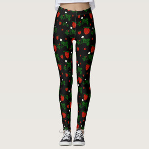 Wilde Erdbeeren Muster Leggings