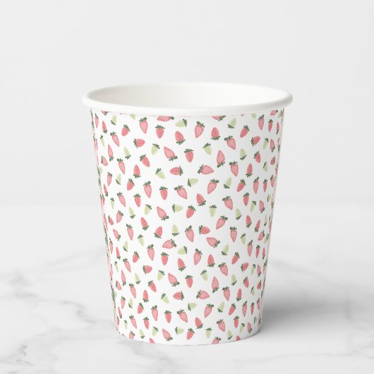 Wilde Erdbeeren Papier Cups Pappbecher (Rückseite)