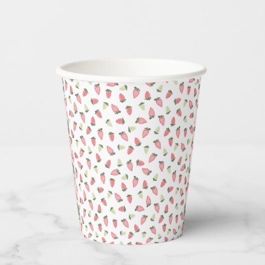 Wilde Erdbeeren Papier Cups Pappbecher (Vorderseite)