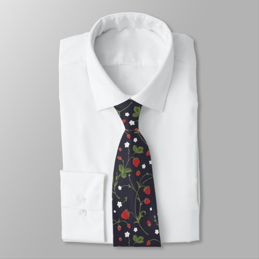 Wilde Erdbeeren (Polarnacht) - Neck Tie Krawatte (Gebunden)
