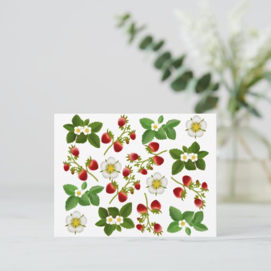 Wilde Erdbeeren Postkarte (Stehend Vorderseite)
