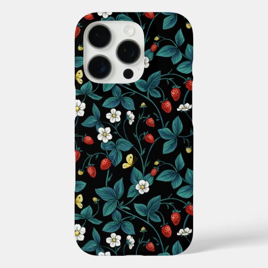 Wilde Erdbeeren rot/gelb/blau/schwarz Case-Mate iPhone Hülle (Rückseite)