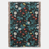 Wilde Erdbeeren rot/gelb/blau/schwarz Decke (Vorderseite Vertikal)