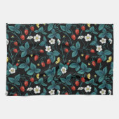 Wilde Erdbeeren rot/gelb/blau/schwarz Geschirrtuch (Horizontal)