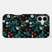 Wilde Erdbeeren rot/gelb/blau/schwarz iPhone Hülle (Rückseite (Horizontal))