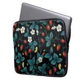 Wilde Erdbeeren rot/gelb/blau/schwarz Laptopschutzhülle (Vorderseite Links)