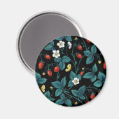 Wilde Erdbeeren rot/gelb/blau/schwarz Magnet (Vorderseite/Rückseite)